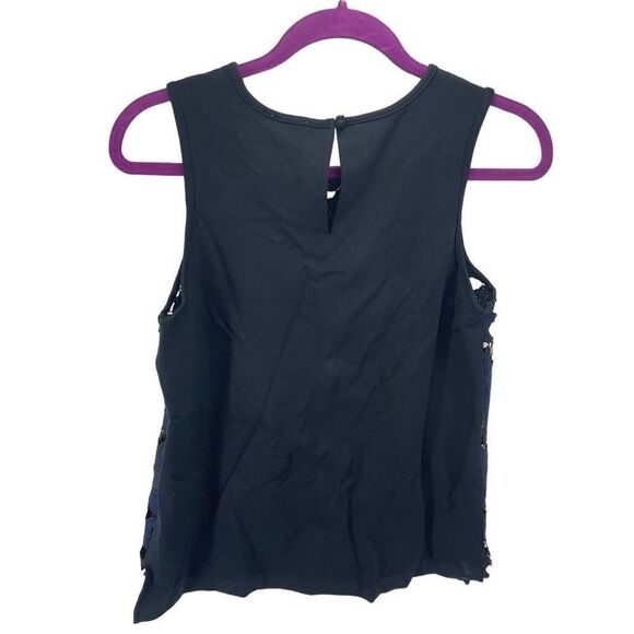 Postmark Anthropologie Womens Koria Floral Lace Shell Top Blouse Blue Small - Picture 3 of 10